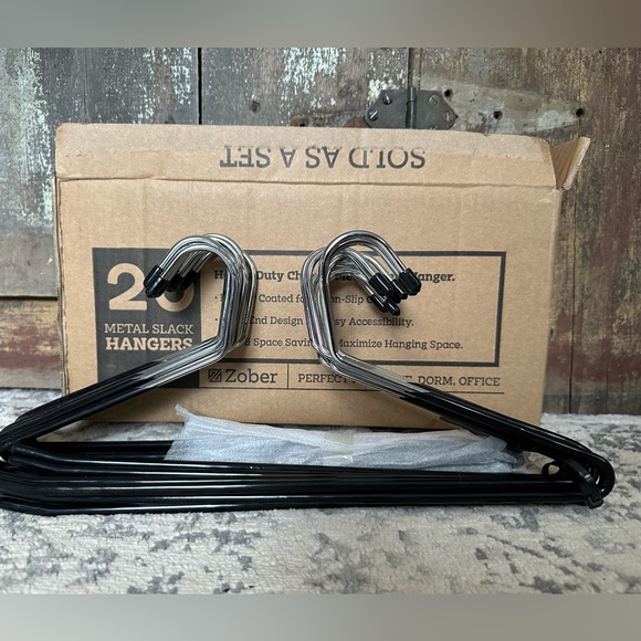 Zober Other - 20 Heavy Duty Metal Chrome Slack Hangers